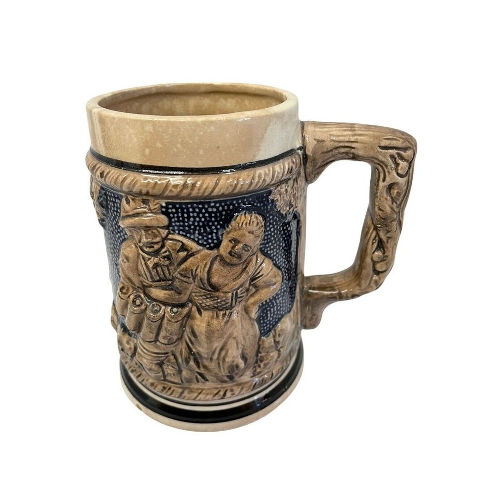Beer Stein Mug Cup Man and Woman and houses 6" x 3"